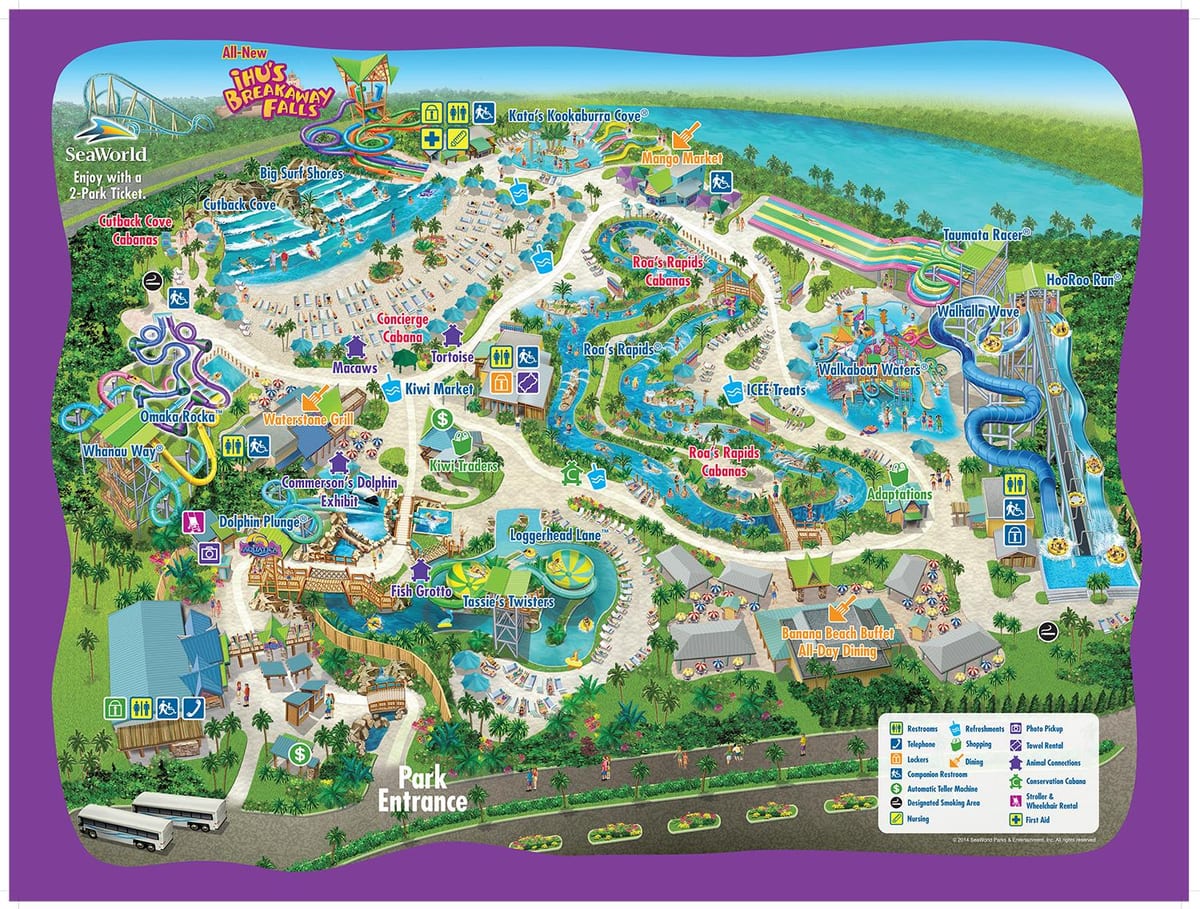 zemljevid Aquatica Orlando
