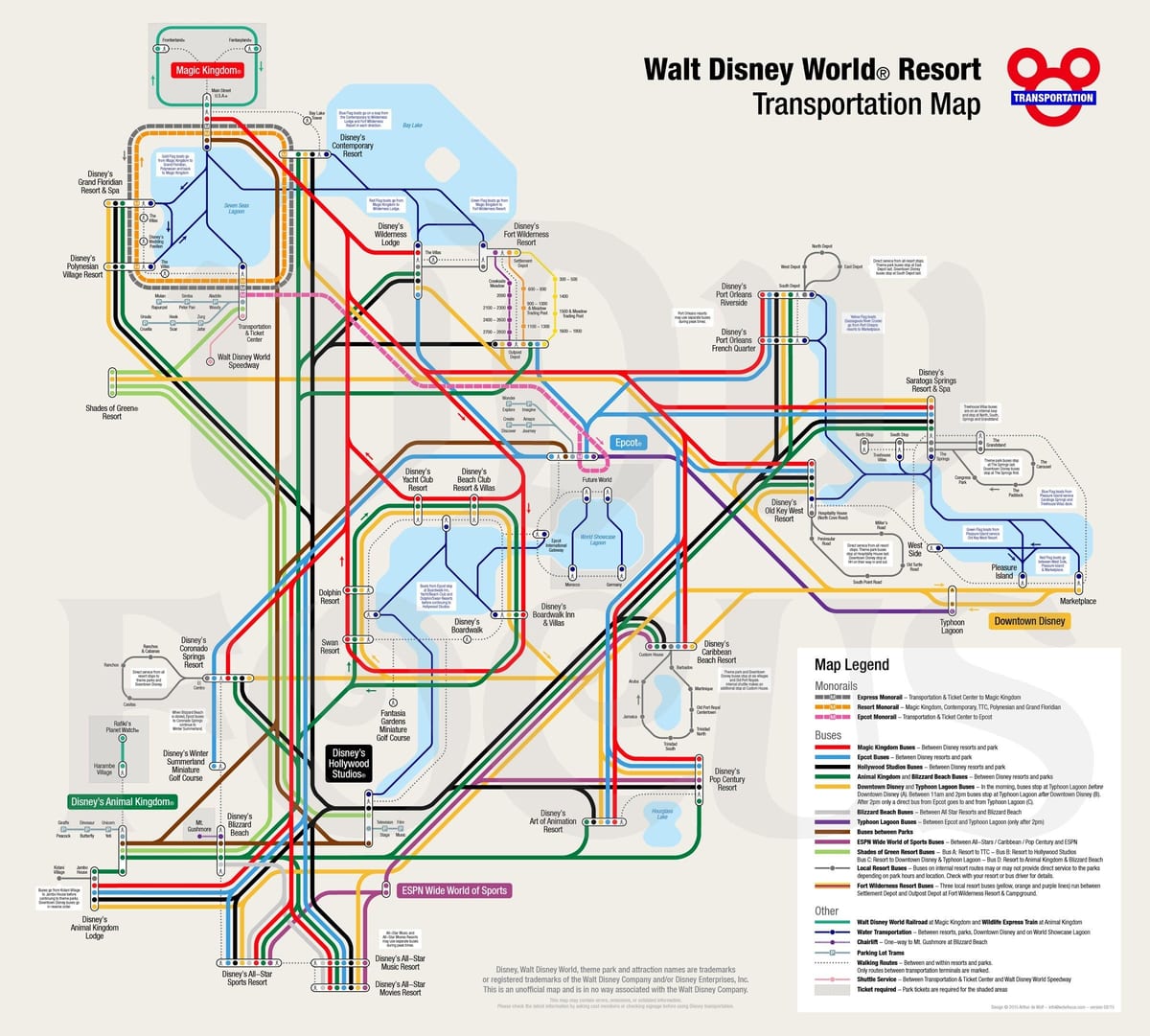 Walt Disney World enotirna zemljevid