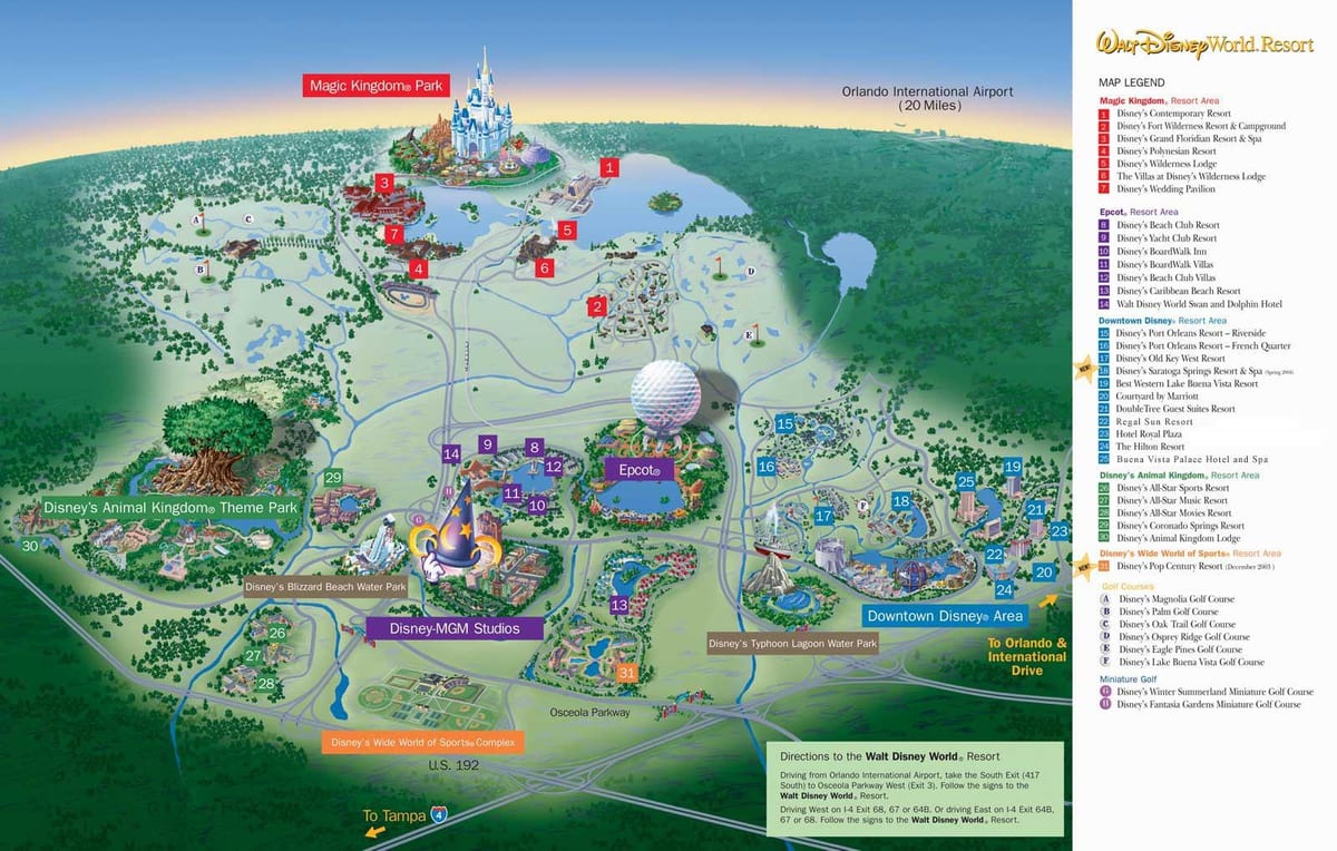 zemljevid Disney World