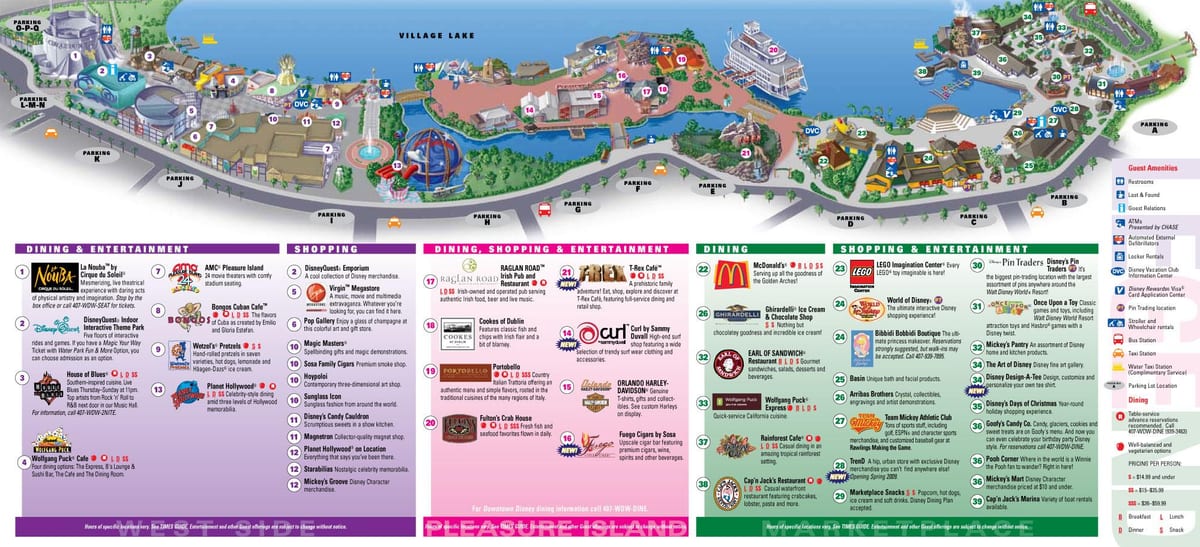 downtown Disney Orlando zemljevid