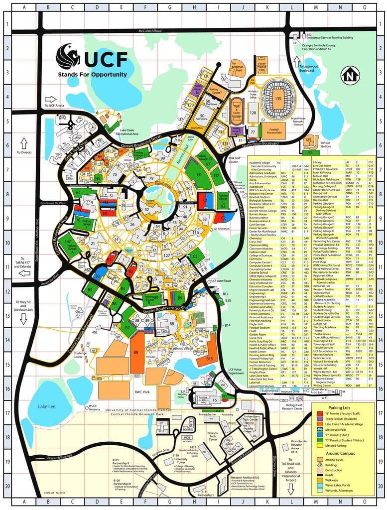 zemljevid university of central Florida