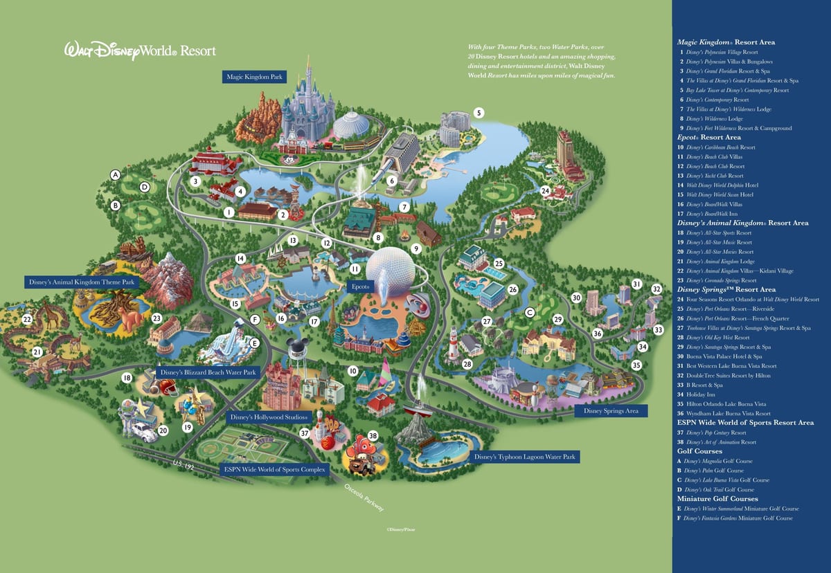 Disney World zemljevid občine